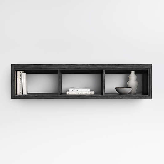 Calypso Black Wood Wall-Mounted Storage