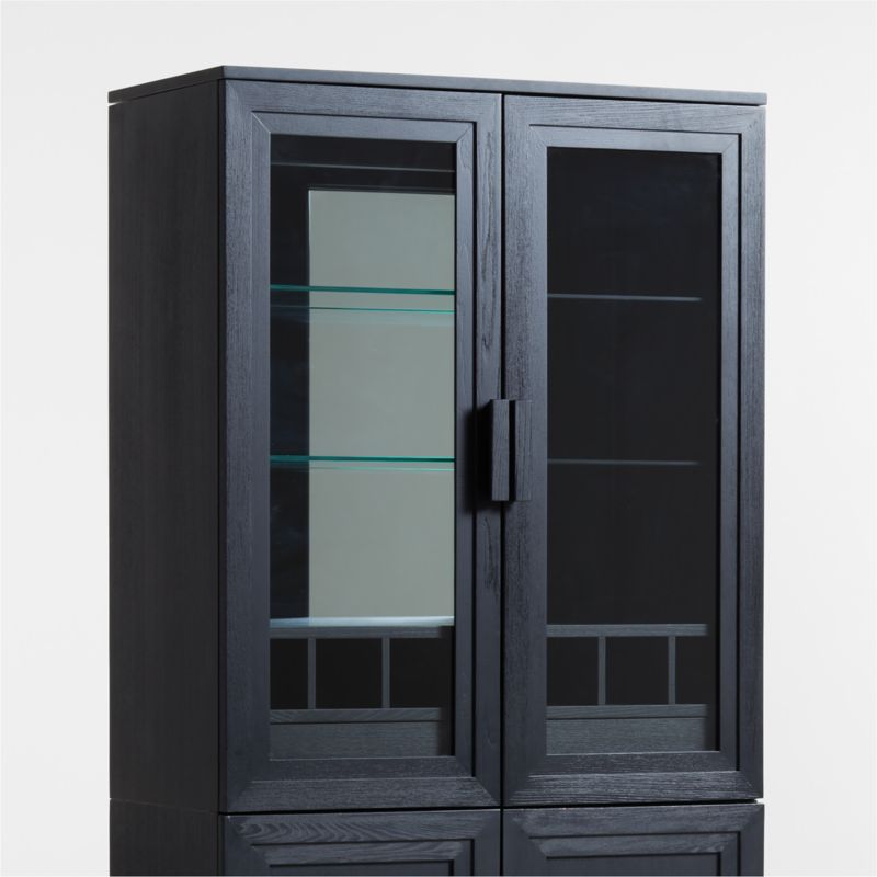 Calypso Black Elm Wood Bar Hutch Cabinet - image 1 of 3