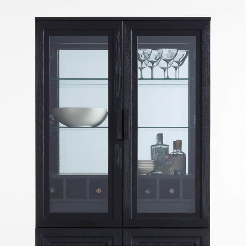 Calypso Black Elm Wood Bar Hutch Cabinet - image 0 of 3