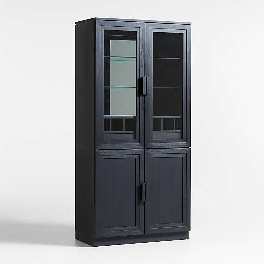 Calypso 36" Black Wood-Door Bar Cabinet