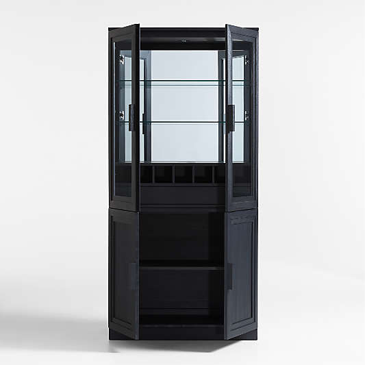 Calypso 36" Black Wood-Door Bar Cabinet