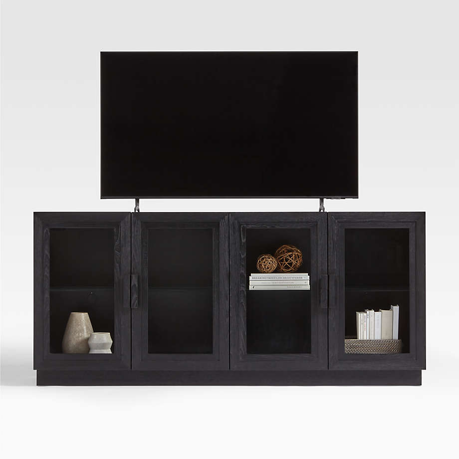 Calypso Charcoal Ebonized Wood 72" Media Console/TV Stand with Storage