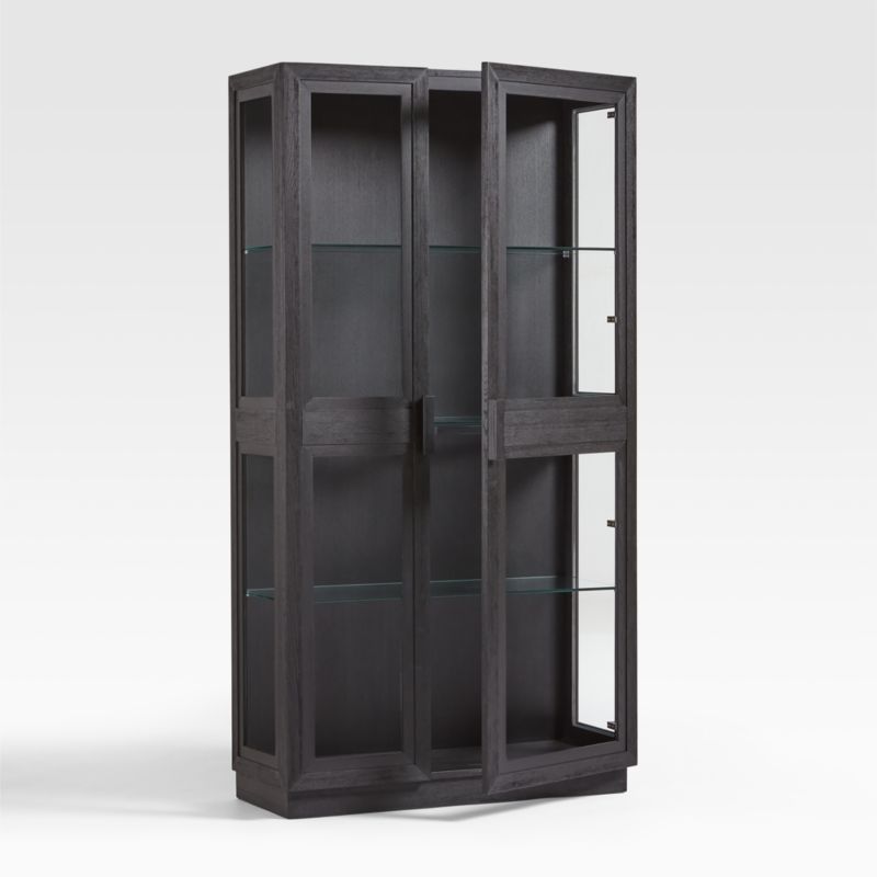 Calypso Glass and Black Wood Storage Cabinet - image 7 of 10