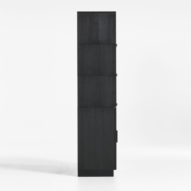 Calypso Black Wood Modular Glass-Door Base and 3 Glass-Door Single Storage - image 6 of 7