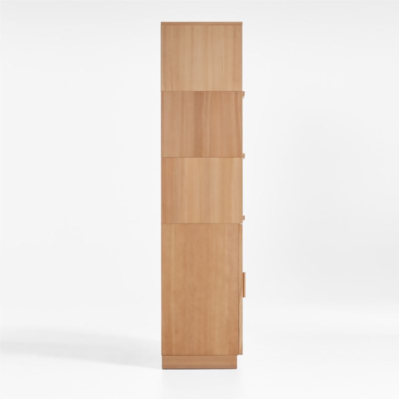 Calypso Natural Elm Wood Modular Storage Cabinet with Glass-Door Base and Glass Doors - image 8 of 9