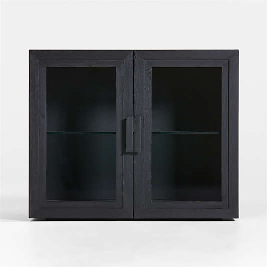 Calypso Black Wood Modular Glass Door Cabinet Base