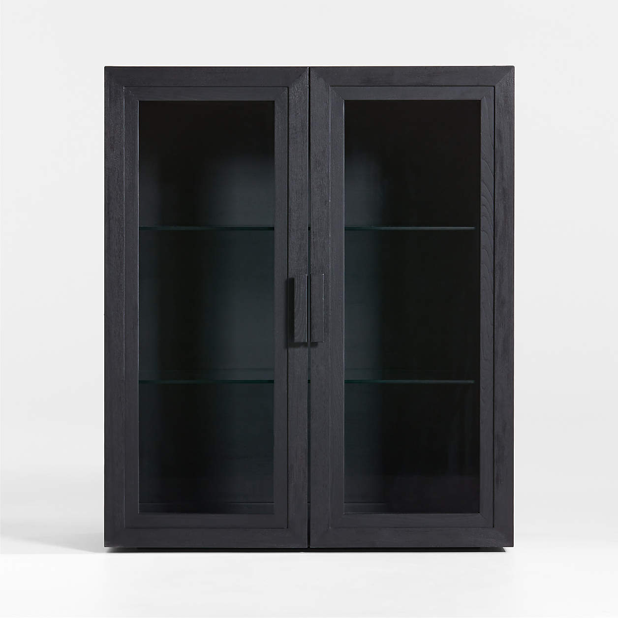 Calypso Black Wood Modular Glass Door Bookcase Hutch + Reviews | Crate ...