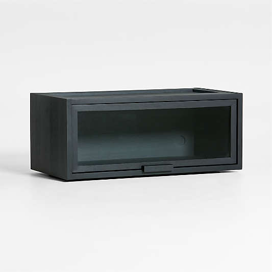 Calypso Black Wood Modular Single Glass-Door Storage Component