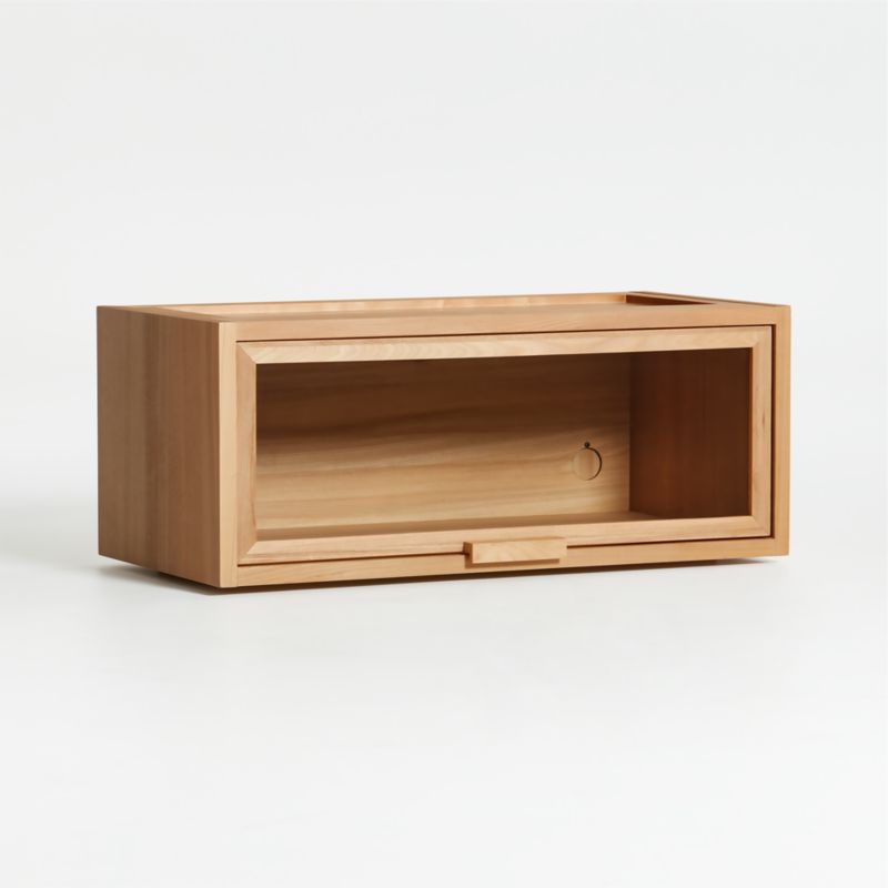 Calypso Natural Elm Wood Modular Single Glass-Door Storage Component - image 3 of 6