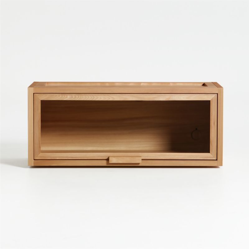 Calypso Natural Elm Wood Modular Single Glass-Door Storage Component - image 0 of 6