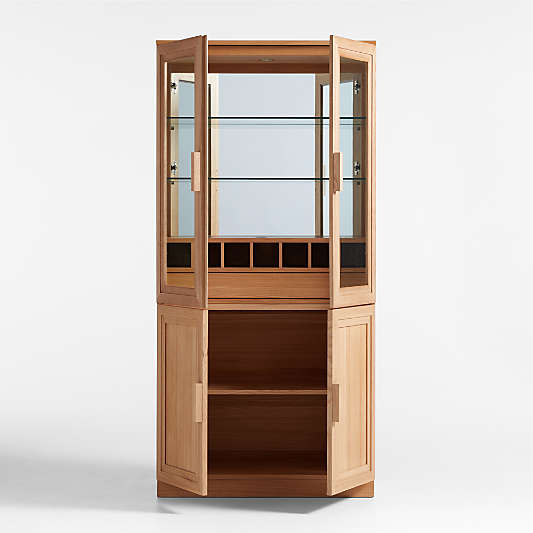 Calypso 36" Natural Wood-Door Bar Cabinet