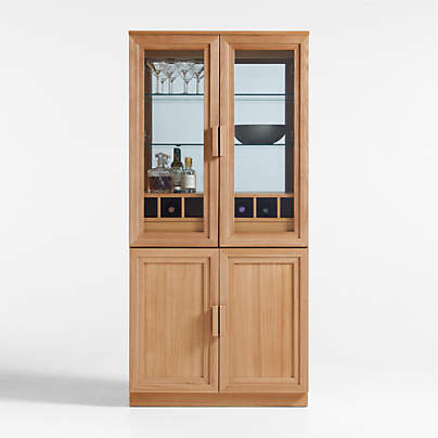 Calypso 36" Natural Wood-Door Bar Cabinet