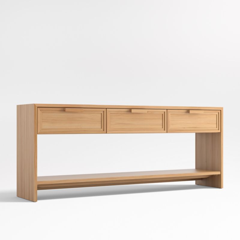 Calypso 72" Rectangular Natural Wood Storage Console Table - image 1 of 6