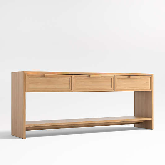 Calypso 72" Rectangular Natural Wood Storage Console Table