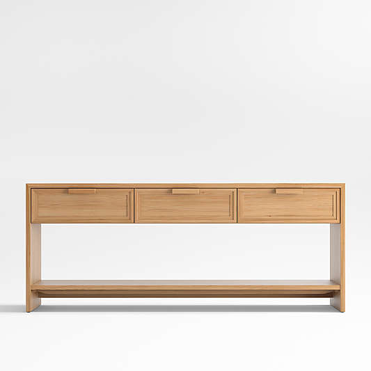 Calypso 72" Rectangular Natural Wood Storage Console Table