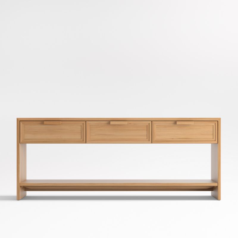 Calypso 72" Rectangular Natural Wood Storage Console Table