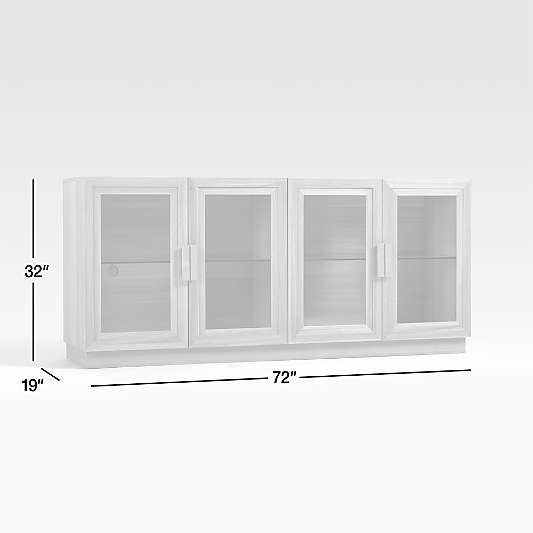 Calypso Natural Elm Wood 72" Storage Media Console with Glass Doors