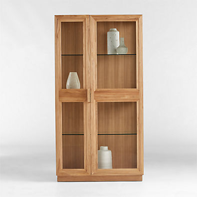 View Calypso Glass and Natural Wood Storage Cabinet details