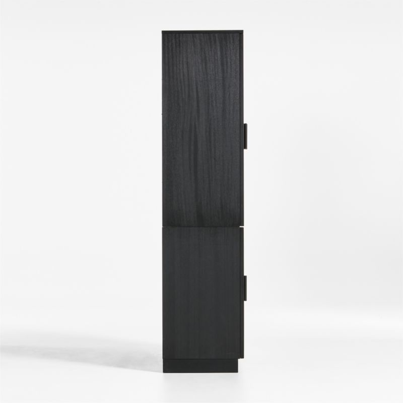 Calypso Black Modular Elm Wood-Door Base and Glass-Door Bookshelf Hutch - image 7 of 9