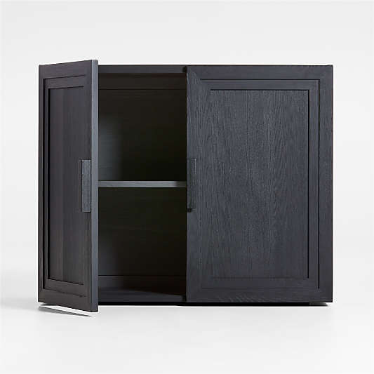 Calypso Black Modular Wood Cabinet Base with Doors