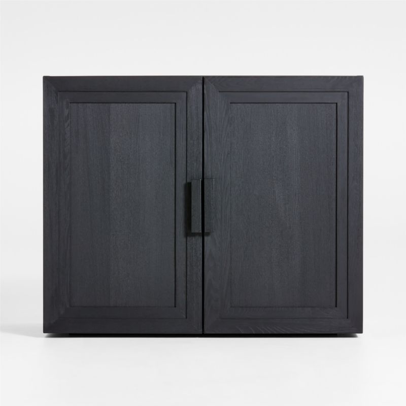 Calypso Black Modular Wood Cabinet Base with Doors