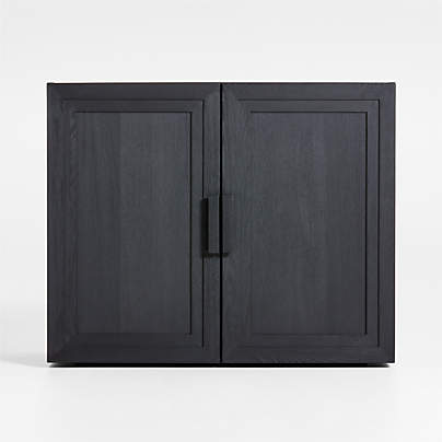 Calypso Black Modular Wood Cabinet Base with Doors