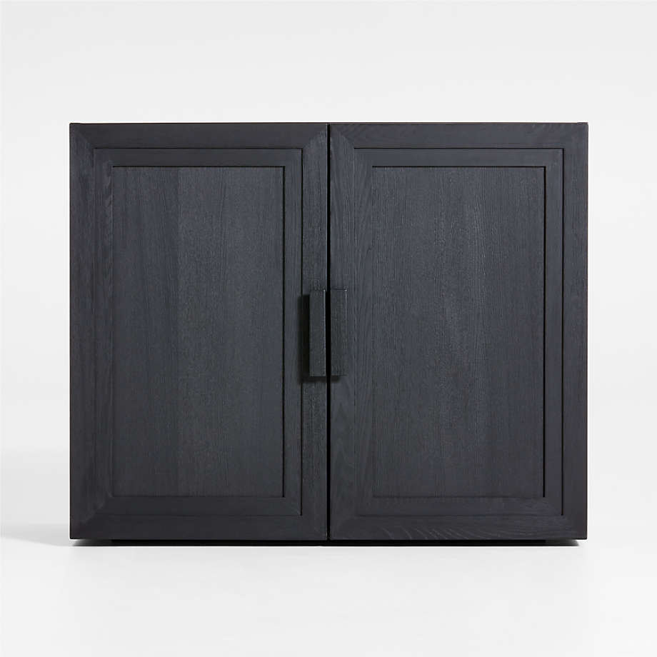 Calypso Black Ebonized Modular Wood Cabinet Base with Doors + Reviews ...