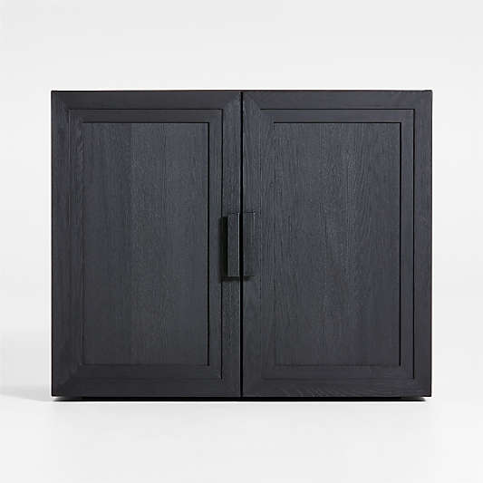 Calypso Black Modular Wood Cabinet Base with Doors