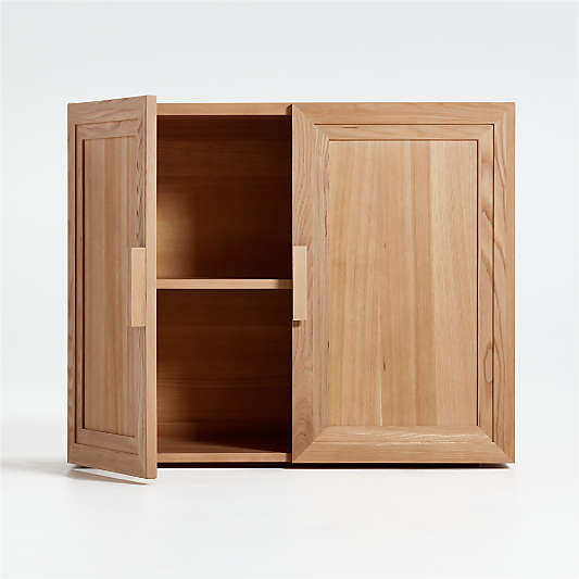 Calypso Natural Elm Wood Cabinet Base with Doors