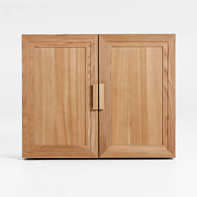 Calypso Natural Elm Wood Cabinet Base with Doors