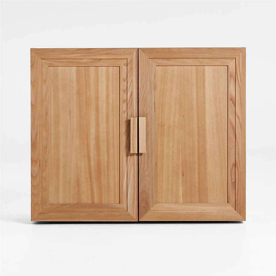 Calypso Natural Elm Wood Cabinet Base with Doors