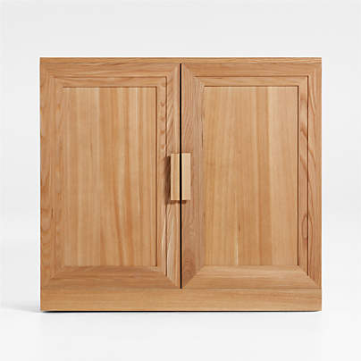 Calypso 36" Natural Elm Wood Cabinet with Doors