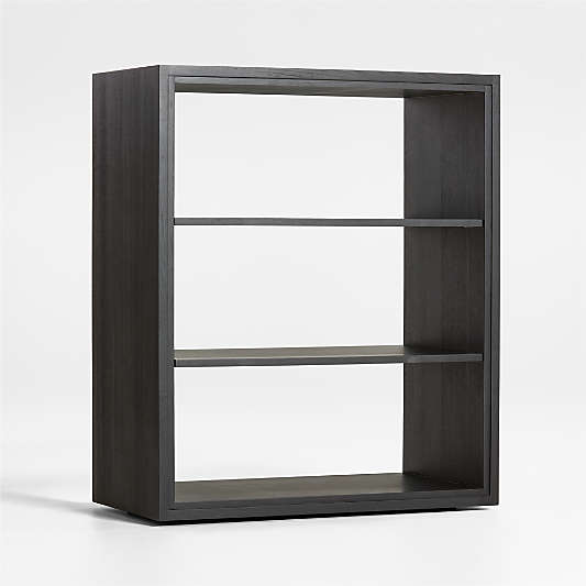 Calypso Black Wood Open Modular Bookcase Hutch