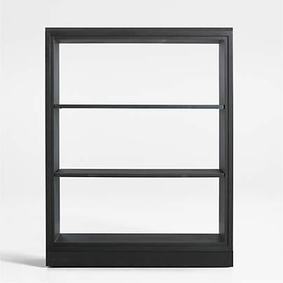 Calypso 36" Black Wood Open Modular Bookshelf