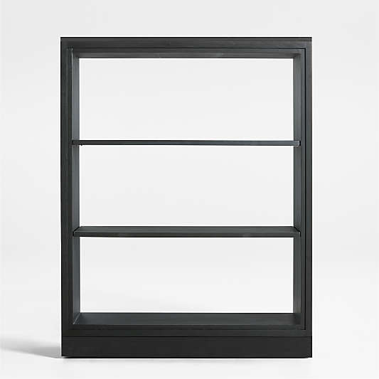 Calypso 36" Black Wood Open Modular Bookshelf