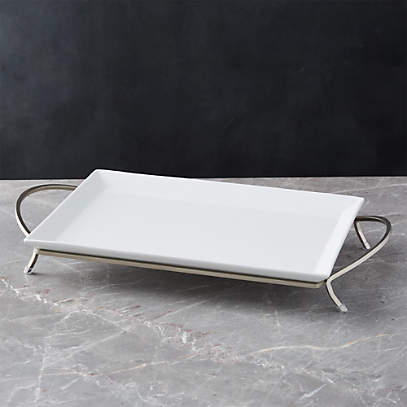 Serving Platter Stainless Steel Dish Small Party Silver Food Tray Stroge 