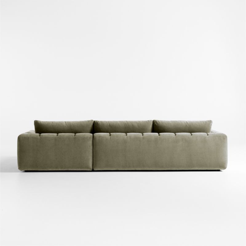 Cambria Green Velvet 2-Piece Right-Arm Chaise Sectional Sofa