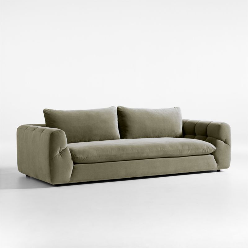 Cambria Green Velvet Sofa 96" - image 7 of 12