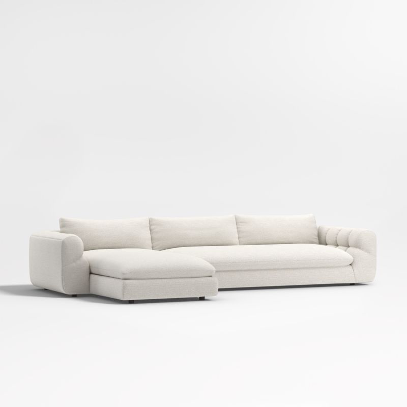 Cambria Bouclé 2-Piece Left-Arm Chaise Sectional Sofa