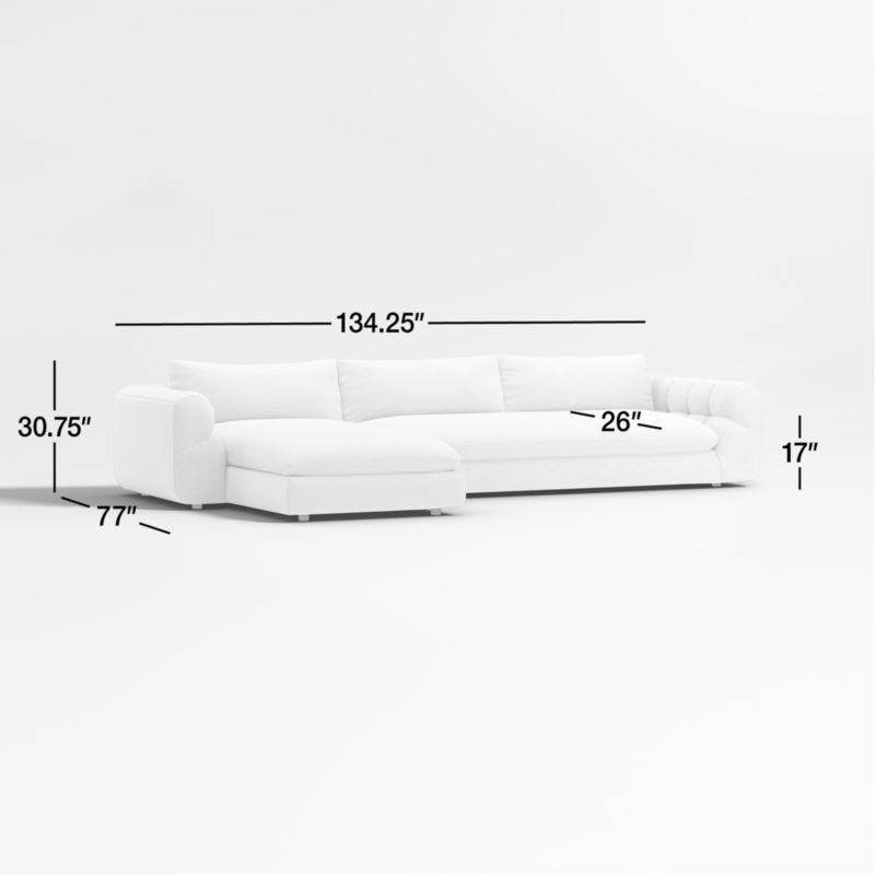 Cambria Bouclé 2-Piece Left-Arm Chaise Sectional Sofa