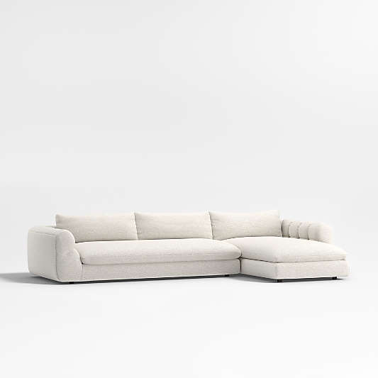 Cambria Bouclé 2-Piece Right-Arm Chaise Sectional Sofa