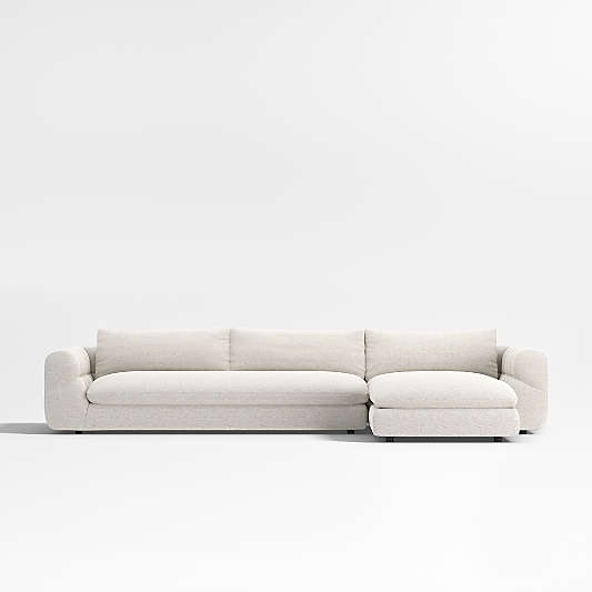 Cambria Bouclé 2-Piece Right-Arm Chaise Sectional Sofa