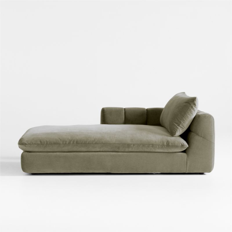 Cambria Green Velvet Left-Arm Chaise Lounge