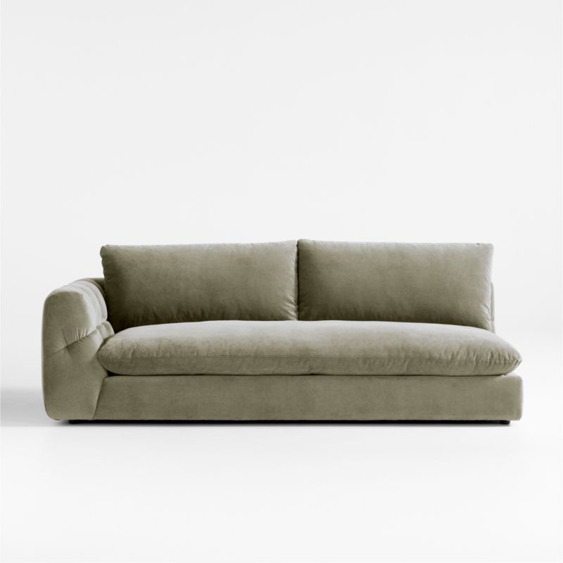 Cambria Green Velvet Left-Arm Sofa