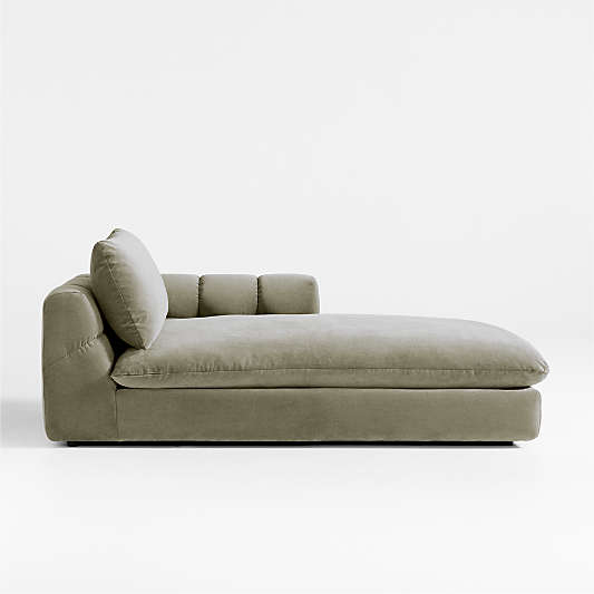 Cambria Green Velvet Right-Arm Chaise Lounge