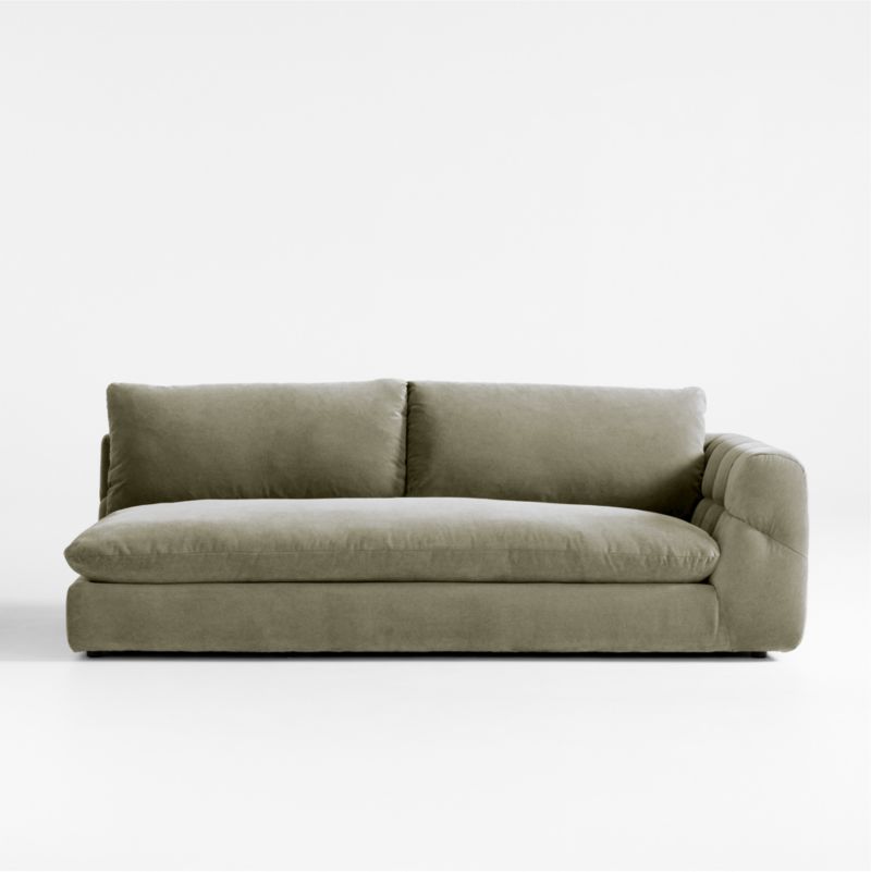 Cambria Green Velvet Right-Arm Sofa
