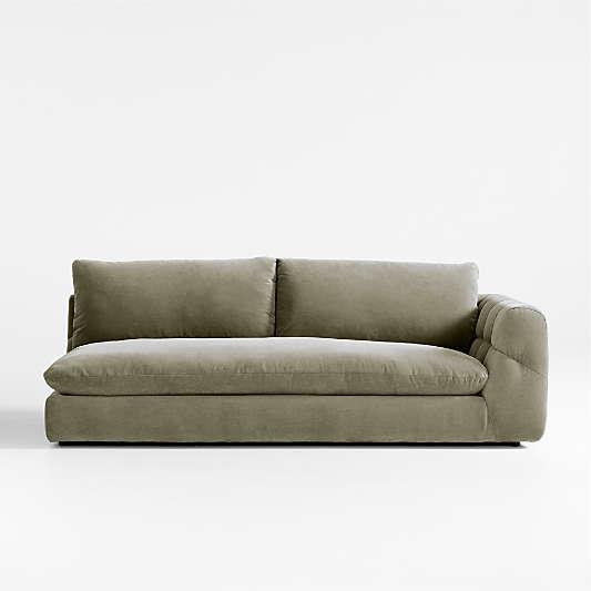 Cambria Green Velvet Right-Arm Sofa