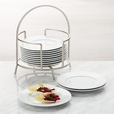 View Cambridge 6" Appetizer Plates with Stand, Set of 12 details