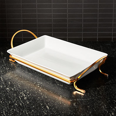 View Cambridge 13.75" Gold Baking Dish with Rack details