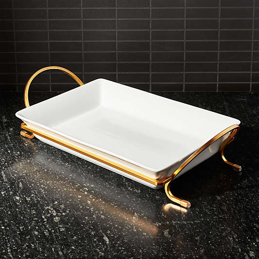 Cambridge 13.75" Gold Baking Dish with Rack